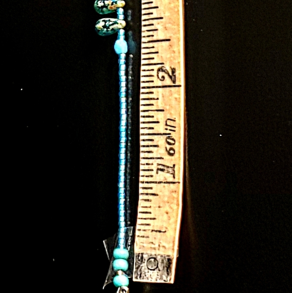 Turquoise color starfish anklet is 9 inches " Handcrafted by Queen2Bohemian - Picture 8 of 9